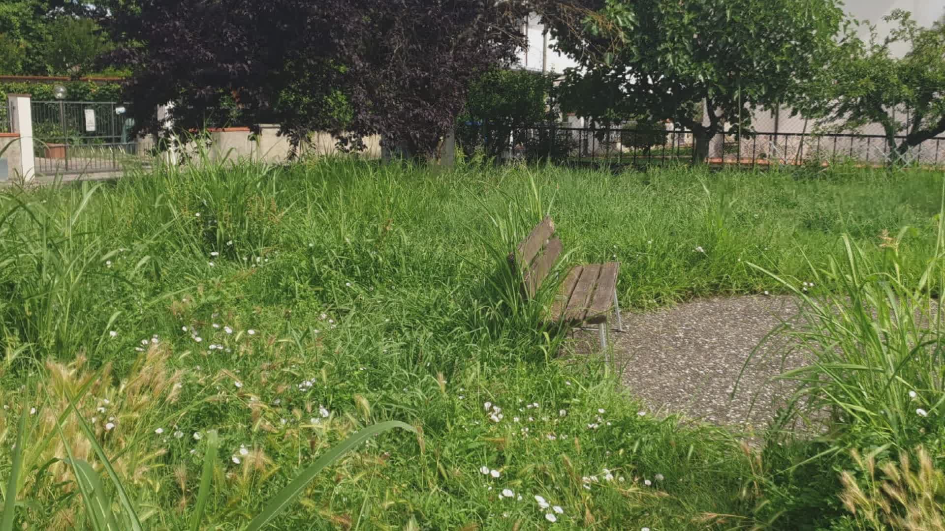 Pistoia: incuria al giardino comunale