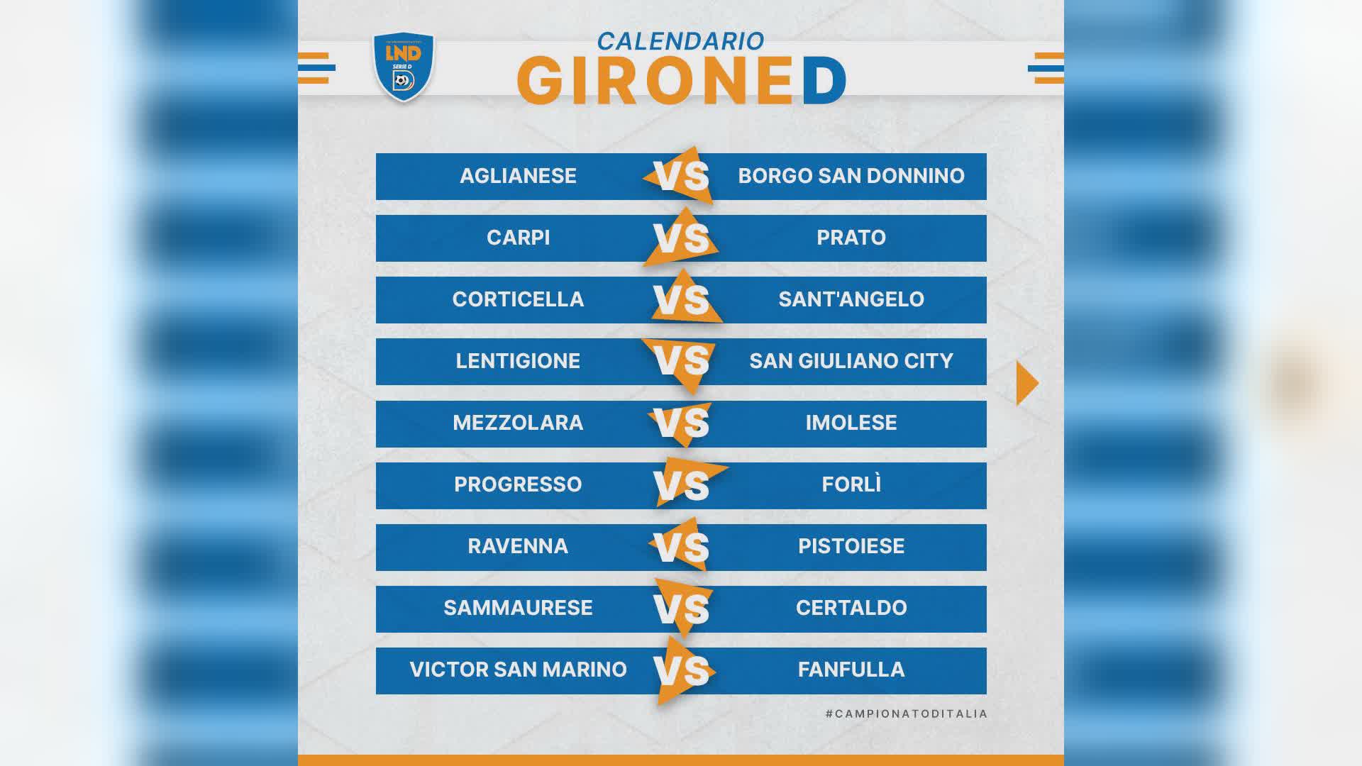 Calcio, Serie D: il calendario del Girone D