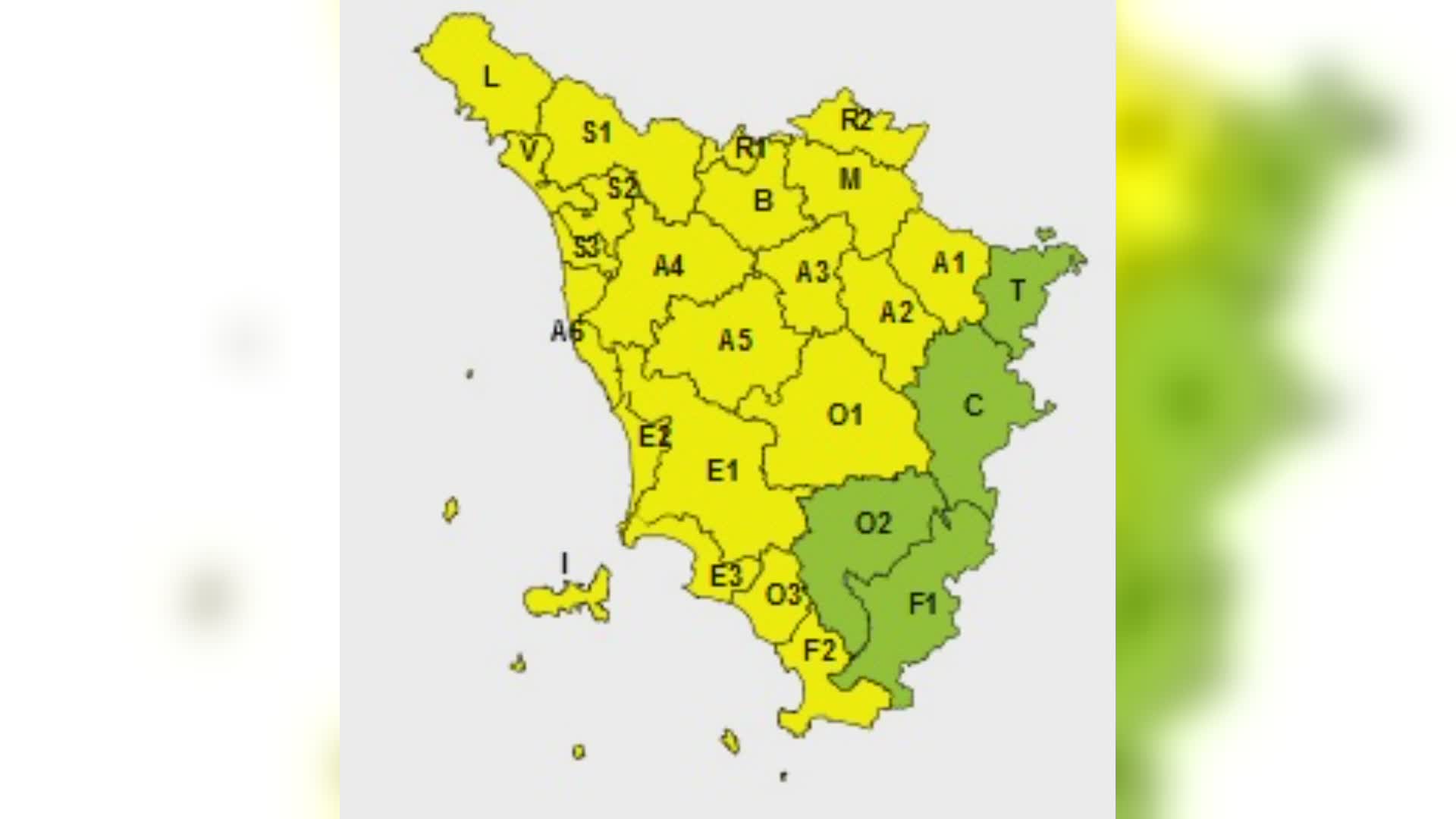 Maltempo, codice giallo per rischio idrogeologico