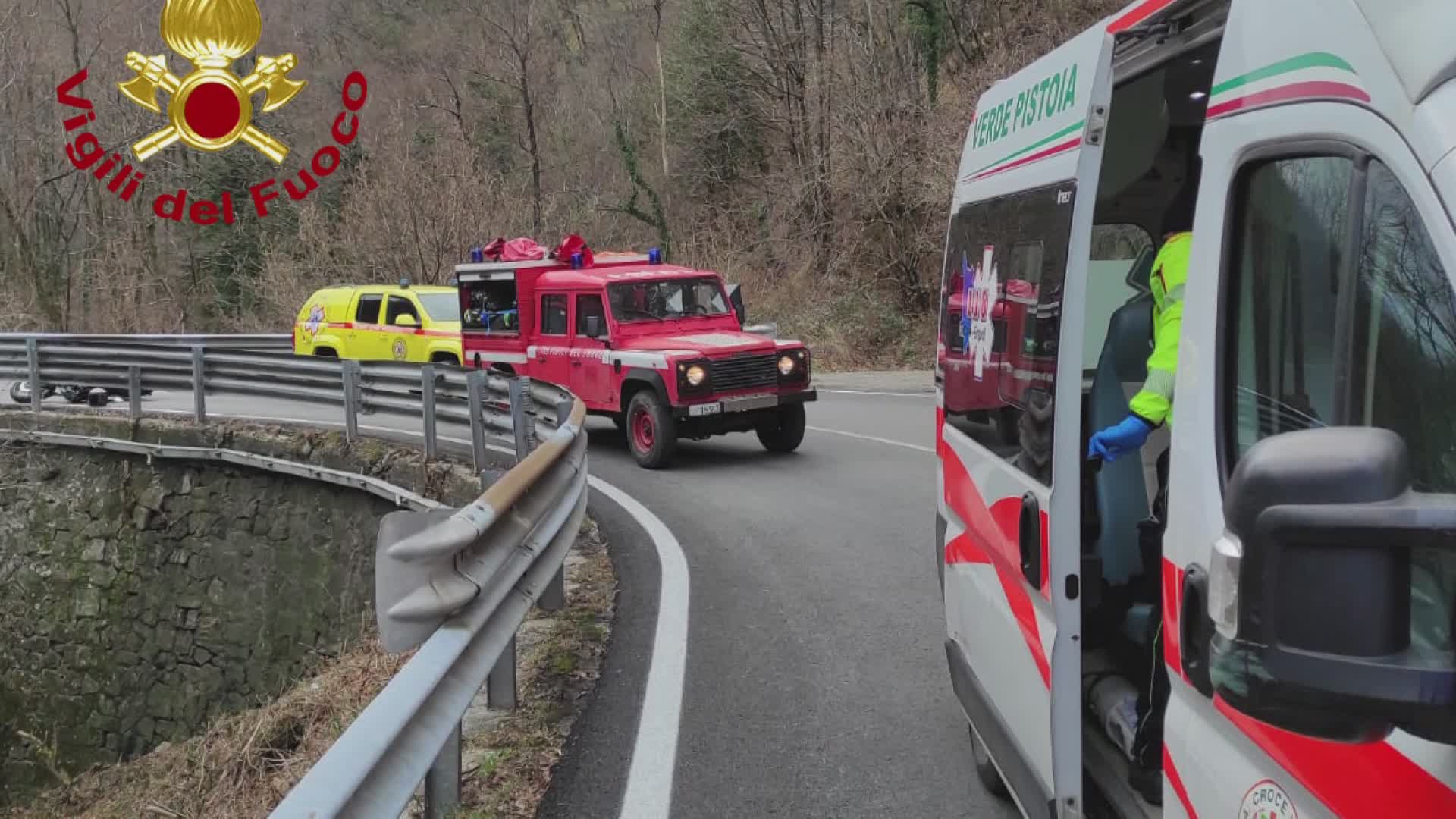 Pistoia - Incidente per un motociclista sulla Porrettana