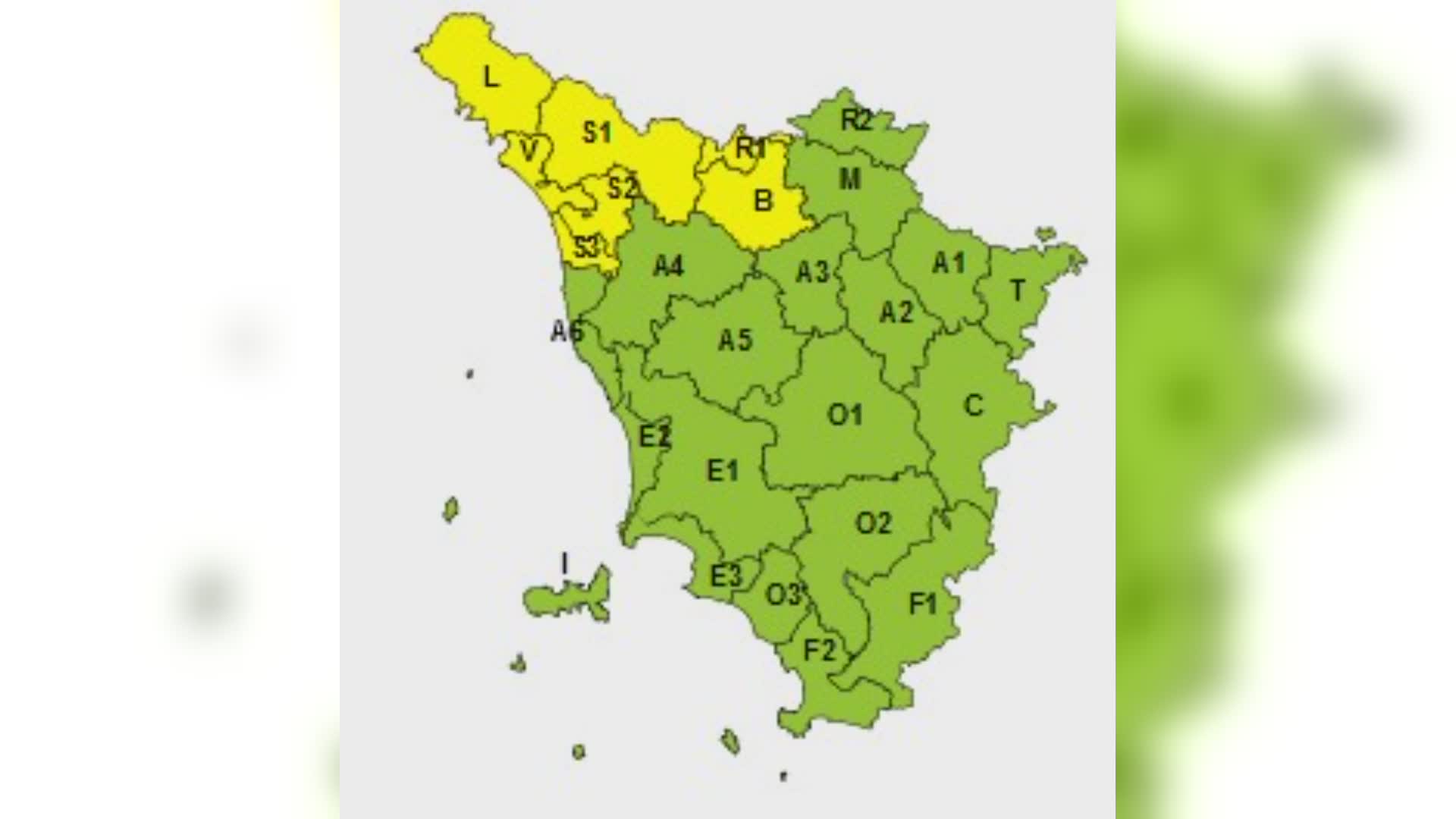 Allerta meteo gialla per il 17 gennaio