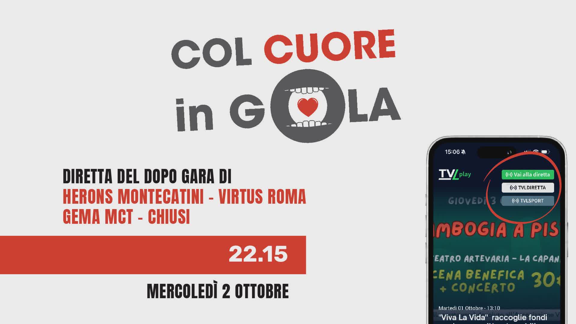 Su Tvl... stasera torna "Col Cuore in Gola".