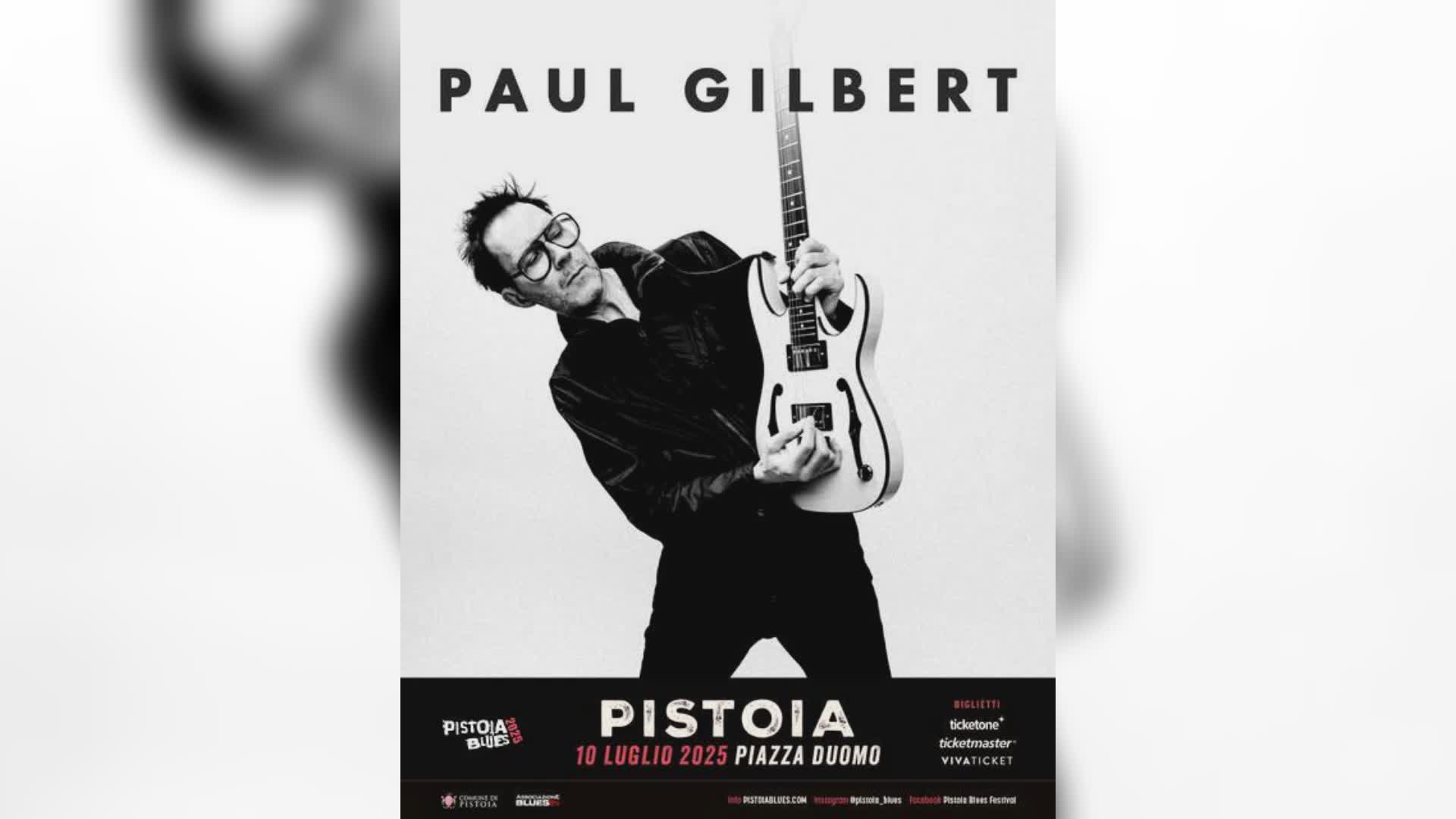 Pistoia - Il chitarrista Paul Gilbert al Pistoia Blues