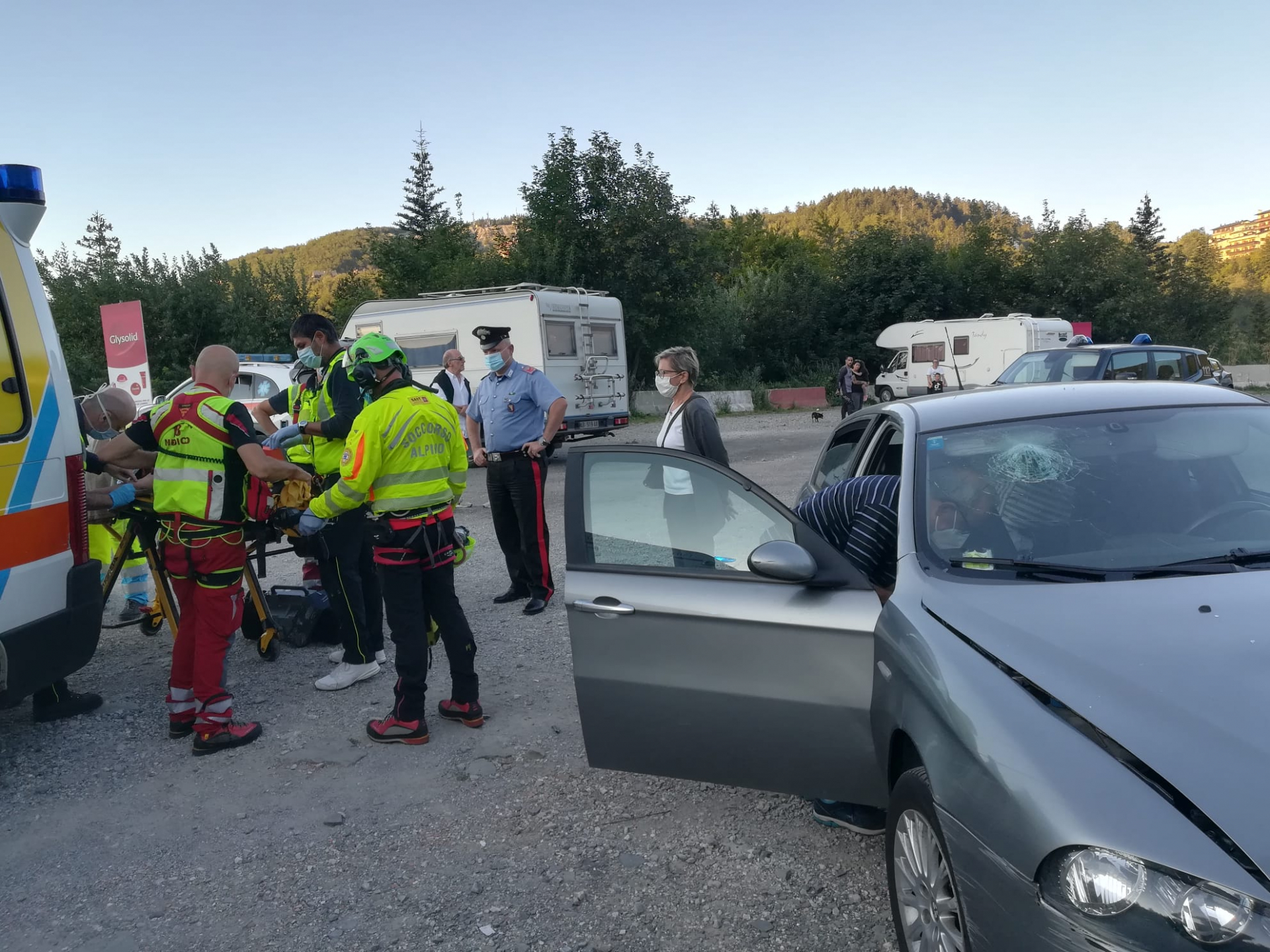 Pegaso a Abetone per un incidente stradale