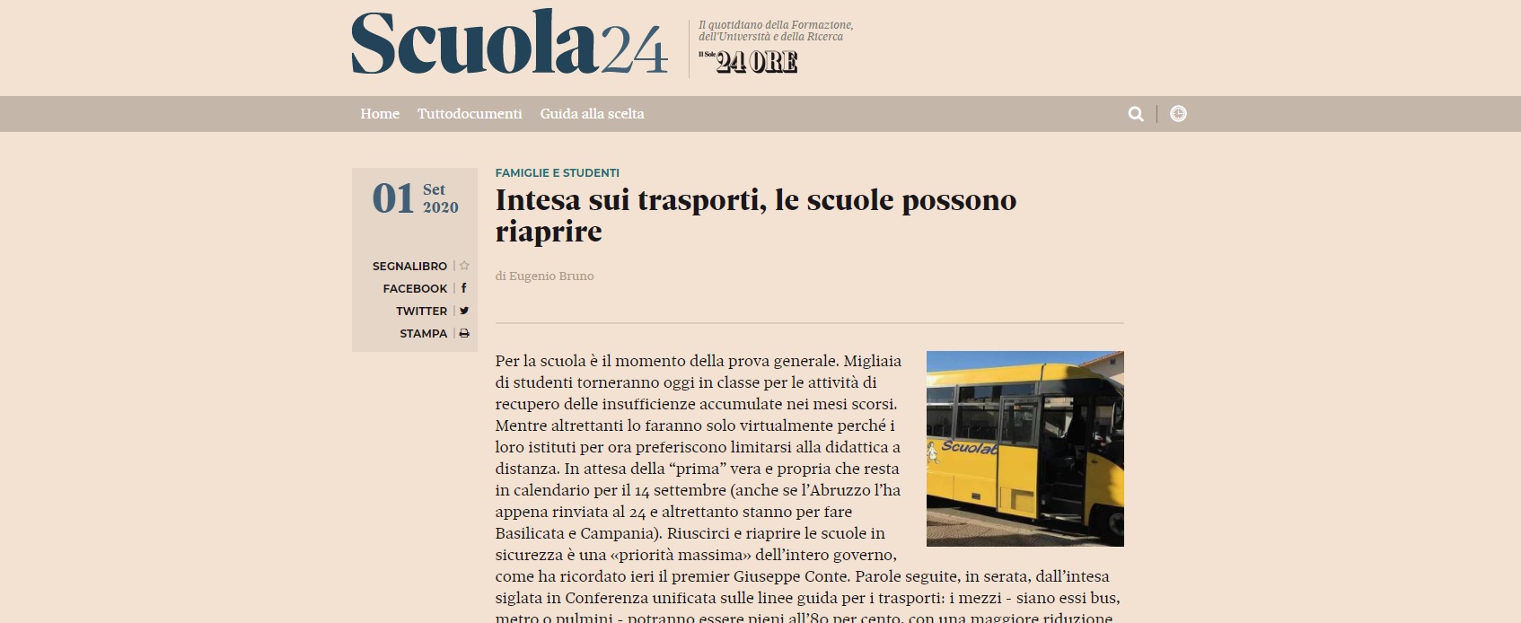 Trasporto scolastico, verso una svolta