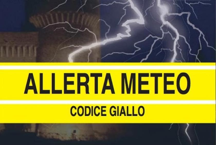 Allerta meteo in codice giallo